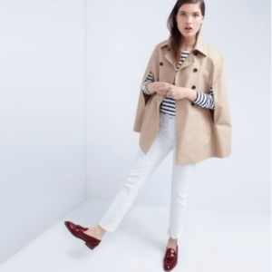 J. Crew Tan Cotton Cape Trench Coat NWOT